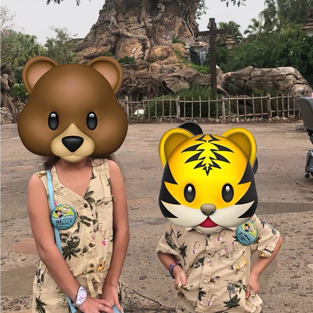 Old Navy Kids Matching Set in Beige with Tropical Print